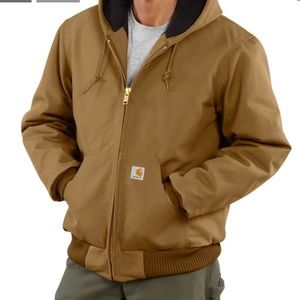 Carhartt Mens Sz XL Regular Quilted Flannel Lined Hooded Jacket